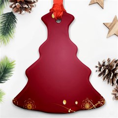 Red Background With A Pattern Ornament (christmas Tree)  by Amaryn4rt