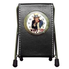 Uncle Sam Pen Holder Desk Clocks by Valentinaart