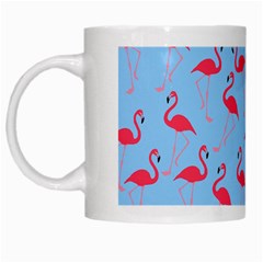 Flamingo Pattern White Mugs by Valentinaart