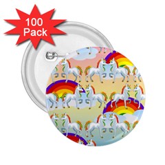 Rainbow Pony  2 25  Buttons (100 Pack)  by Valentinaart