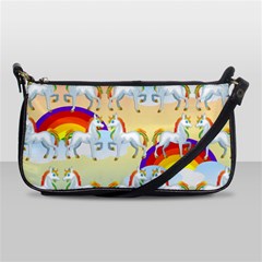 Rainbow Pony  Shoulder Clutch Bags by Valentinaart