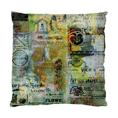 Old Newspaper And Gold Acryl Painting Collage Standard Cushion Case (one Side) by EDDArt