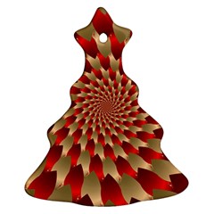 Fractal Red Petal Spiral Christmas Tree Ornament (two Sides) by Amaryn4rt