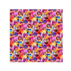 Spring Hearts Bohemian Artwork Small Satin Scarf (square) by KirstenStar