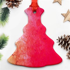 Abstract Red And Gold Ink Blot Gradient Christmas Tree Ornament (two Sides) by Amaryn4rt