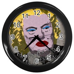 Happy Birthday Mr  President  Wall Clocks (black) by Valentinaart