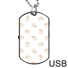 Birds Sketch Pattern Dog Tag Usb Flash (one Side) by dflcprints