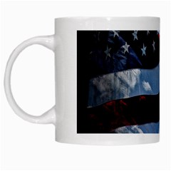 Grunge American Flag Background White Mugs by Simbadda