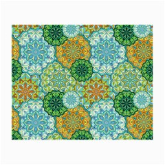 Forest Spirits  Green Mandalas  Small Glasses Cloth (2 Sides) by bunart