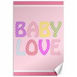 Pink Baby Love Text In Colorful Polka Dots Canvas 24  x 36  23.35 x34.74  Canvas - 1