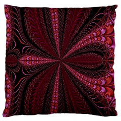 Red Ribbon Effect Newtonian Fractal Large Cushion Case (two Sides) by Simbadda