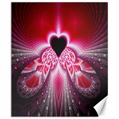 Illuminated Red Hear Red Heart Background With Light Effects Canvas 8  X 10  by Simbadda