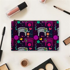 Colorful Elephants Love Background Cosmetic Bag (medium)  by Simbadda