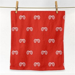 Glasses Disco Retina Red White Line Face Towel by Mariart