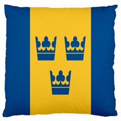 King Queen Crown Blue Yellow Large Cushion Case (two Sides) by Mariart