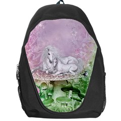 Wonderful Unicorn With Foal On A Mushroom Backpack Bag by FantasyWorld7