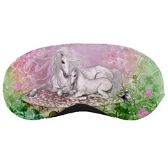 Wonderful Unicorn With Foal On A Mushroom Sleeping Masks by FantasyWorld7