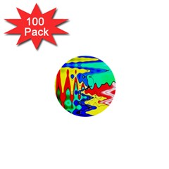 Bright Colours Abstract 1  Mini Buttons (100 Pack)  by Simbadda