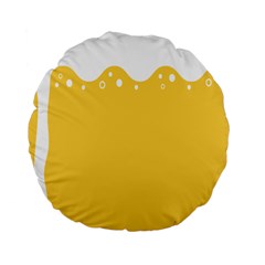 Beer Foam Yellow White Standard 15  Premium Round Cushions by Mariart