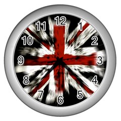 British Flag Wall Clocks (silver)  by Nexatart