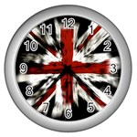 British Flag Wall Clocks (Silver)  Front