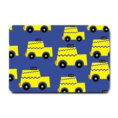 A Fun Cartoon Taxi Cab Tiling Pattern Small Doormat  by Nexatart