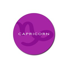 Zodiac Capricorn Purple Rubber Round Coaster (4 Pack)  by Mariart