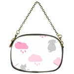 Raining Cats Dogs White Pink Cloud Rain Chain Purses (One Side)  Front