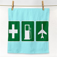 Traffic Signs Hospitals, Airplanes, Petrol Stations Face Towel by Mariart