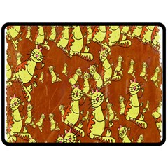 Cartoon Grunge Cat Wallpaper Background Fleece Blanket (large)  by Nexatart