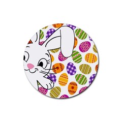 Easter Bunny  Rubber Round Coaster (4 Pack)  by Valentinaart