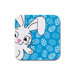 Easter Bunny  Rubber Square Coaster (4 Pack)  by Valentinaart