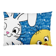 Easter Bunny And Chick  Pillow Case (two Sides) by Valentinaart