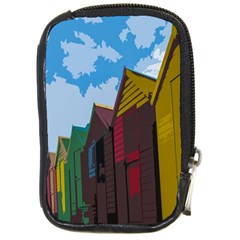 Brightly Colored Dressing Huts Compact Camera Cases by Nexatart