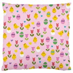 Easter - chick and tulips Large Cushion Case (One Side) Front