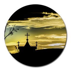 Graves At Side Of Road In Santa Cruz, Argentina Round Mousepads by dflcprints