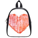 Pop Art Style Grunge Graphic Heart School Bags (Small)  Front