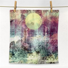 Frosty Pale Moon Face Towel by digitaldivadesigns