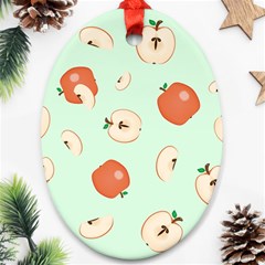 Apple Fruit Background Food Ornament (oval) by Nexatart