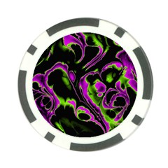 Glowing Fractal B Poker Chip Card Guard by Fractalworld