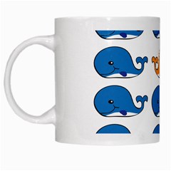 Fish Animals Whale Blue Orange Love White Mugs by Mariart