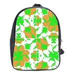 Graphic Floral Seamless Pattern Mosaic School Bags (XL)  Front