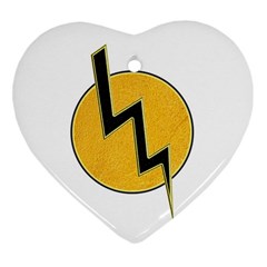 Lightning Bolt Heart Ornament (two Sides) by linceazul