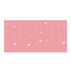 Pink Background With White Hearts On Lines Satin Wrap by TastefulDesigns