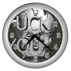  Fuck You Wall Clocks (silver)  by mugebasakart