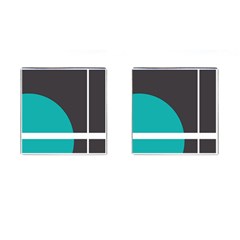 Turquoise Line Cufflinks (square) by mugebasakart