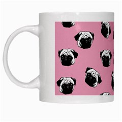 Pug Dog Pattern White Mugs by Valentinaart