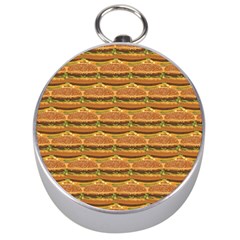 Delicious Burger Pattern Silver Compasses by berwies