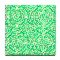 Kiwi Green Geometric Tile Coasters by linceazul