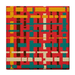 Colorful Line Segments Tile Coasters by linceazul